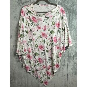 MilkMaid Goods Nursing Cover Poncho Floral Stretchy One Size Fits All Made USA